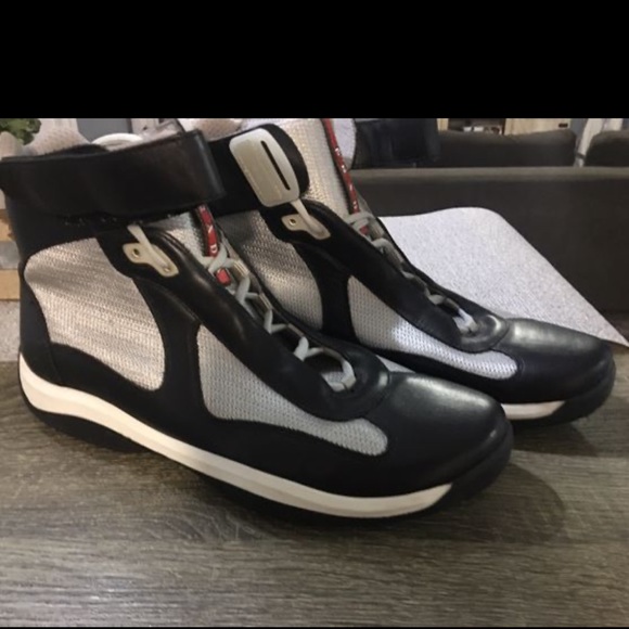 Mens prada American cup classic high tops sneakers - Picture 2 of 8